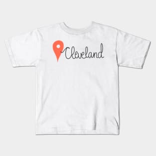 Cleveland Location Pin Kids T-Shirt